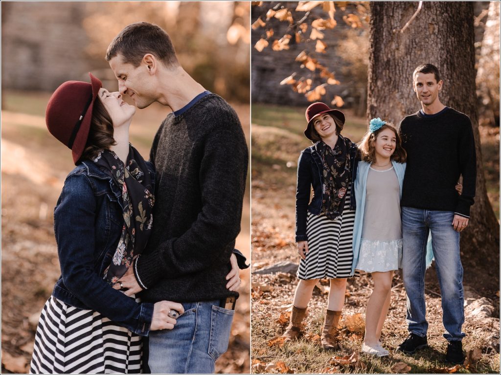 fall colors for family photos posing at catoctin furnace
