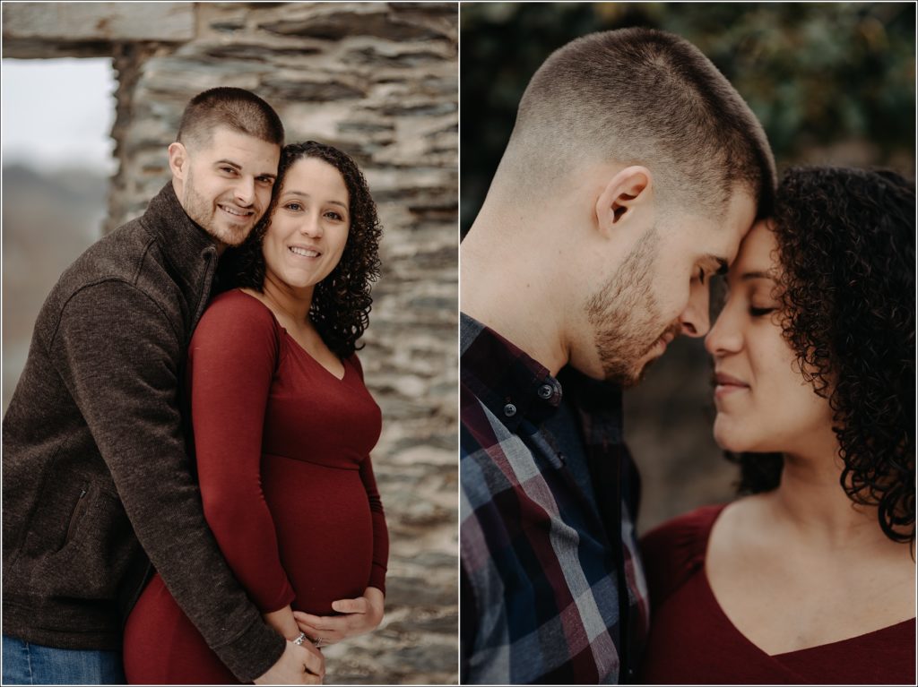 pregnant couple with maryland maternity photographer at ruins at st.johns in harpers ferry