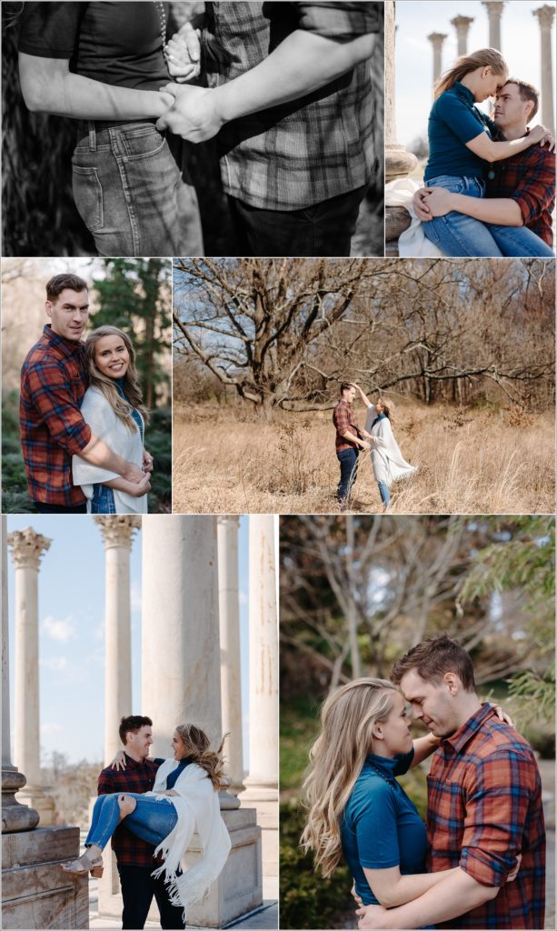 collage of national arboretum engagement photos