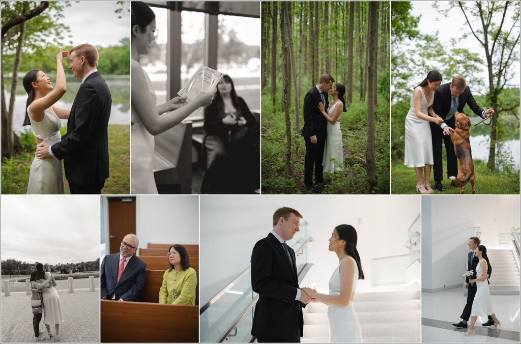 a collage of images at a howard county courthouse wedding